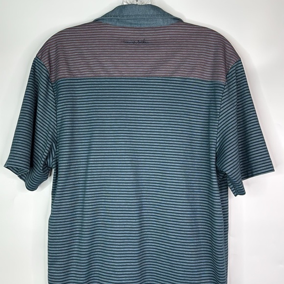 Travis Mathew Men's Blue and Gray Striped Polo Shirt Size Medium - Picture 5 of 10